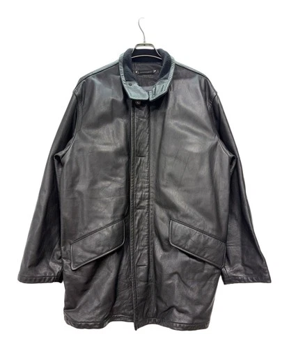 Shirley Leather Half Coat Men's Size L Black - product listing photo