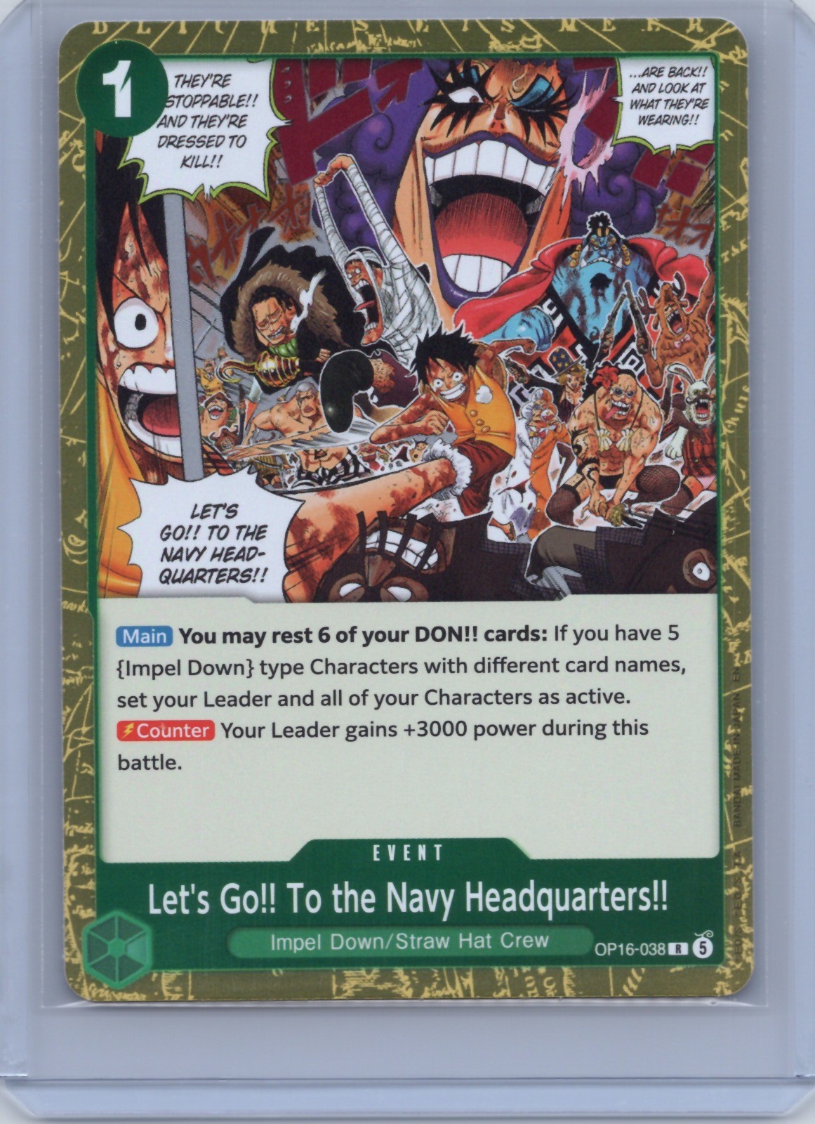 Let's Go!! To the Navy Headquarters.. Foil R The Time of Battle OP16-038 NM
