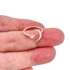 Boma Moon & Star Ring | Vintage Sterling Silver 925 | Celestial | 5