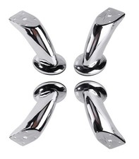 4 x Möbelbeine Metall 12cm Schrankfüße Sofafüße Tischbeine Sockelfuß Möbelfüße