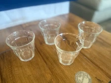 Set of (4) Vintage Duralex Glasses 3.25” France Clear Glass