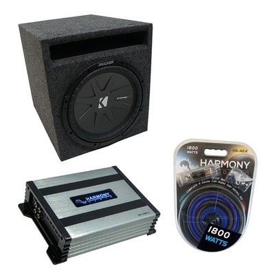 Universal Car Stereo Slotted S Port Single 8 Kicker CompR CWR8 Sub Box HA-A400.1