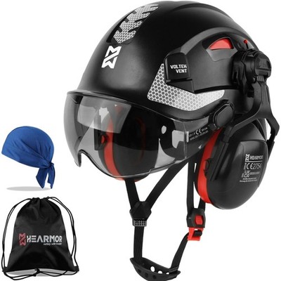 Schutzhelm Arbeitsschutzhelm Bauhelm Forsthelm mit Visier Gehörschutz