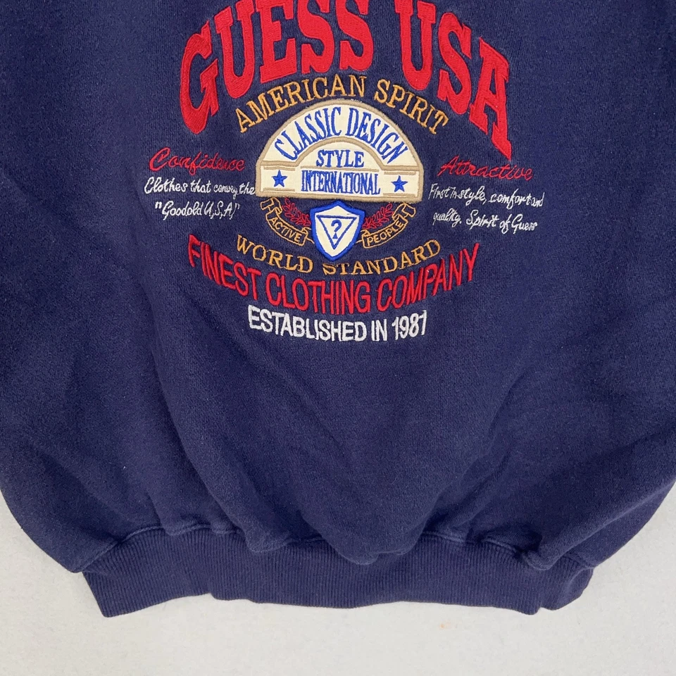 Vintage Guess Sweatshirt Kids Medium 12-14 Guess USA Logos Georges Marciano - Image 4 of 4