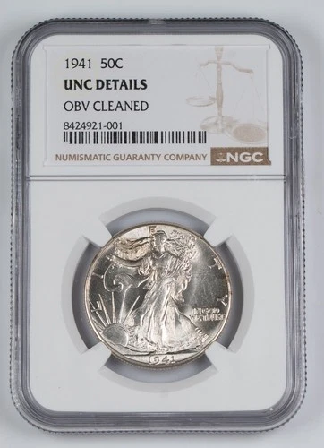 Certified 1941 Walking Liberty Half Dollar NGC UNC details Silver 50c