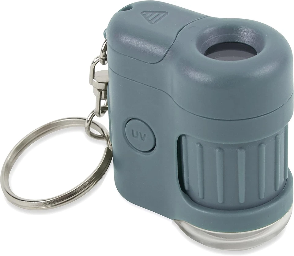 Microscopio de Bolsillo Carson Micromini 20X para Adultos, Linterna UV y LED, Azul Foto 4 de 4