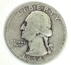 1934 Washington Quarter - Free Shipping