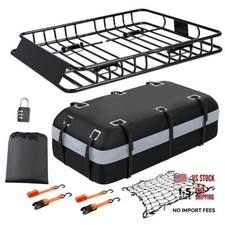 Car Roof Cargo Carrier 64"x36"x5" Roof Rack Basket, 20 Cu Ft ROOF 64" and BAG