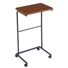 Rainmae C Table with Wheels, Rustic Metal Frame, Small Couch Side & End Table