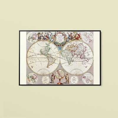 Seney - World Map With Figural Representations of the World's Peoples - Print