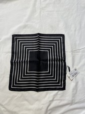 Suitsupply Black Silk Geometric Patterned Pocket Square Handkerchief