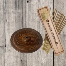 Round Shaped Hand Crafted Wooden Incense Stick Holder,Incense Ashtray
