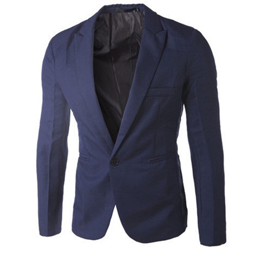 Mens Formal Blazer Jacket Casual Business One Button Office Dress Coat Outwearゞ - Picture 12 of 14
