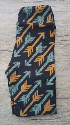 LuLaRoe kids S/M Black Arrows Mustard New leggings Fits 8-12 NWOT Small Medium