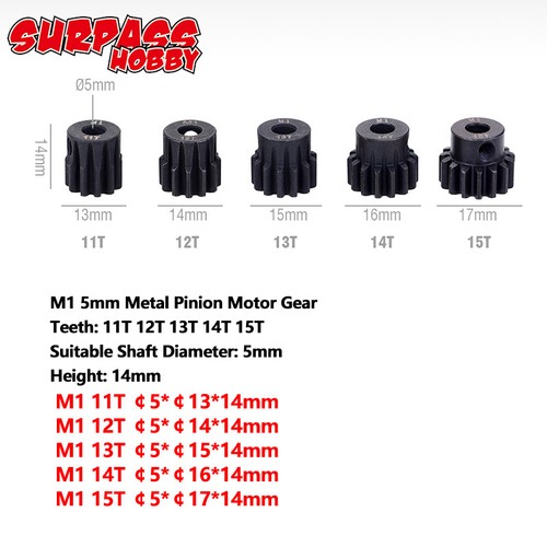 Metal Pinion Motor Gear 11T 13T 15T 17T 20T 21T 25T 27T 30T for 1/8 RC Car Truck - Picture 11 of 16