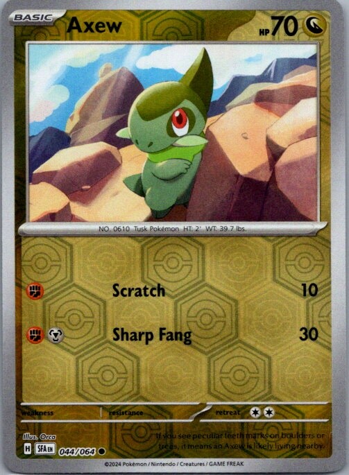 Axew 044/064 Reverse Holo Pokemon Card TCG Cards Collecting 