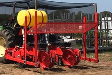 Checchi & Magli Trium 2 row transplanter with water tank and shelf tray