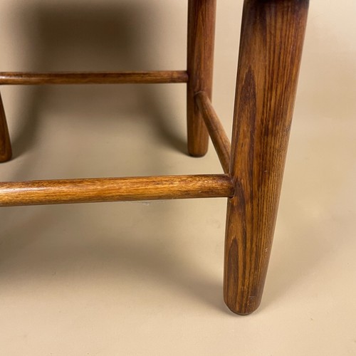 Antique Patterned Wooden Stool Wood Cottage Furniture Square Floral Pattern - Picture 8 of 11