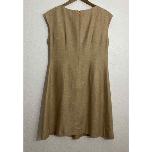 Willow Glenn Size 10 Brown Silk Blend Embellished Empire Dress Sleeveless - Picture 4 of 6
