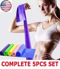 Heavy Duty Resistance Bands (Set of 5 ) Exercise Pull up Assist Fitness Workout