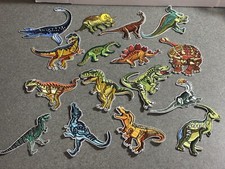 LOT OF 16 Dinosaur Multi-Color Embroidered Iron On Patch Applique T Rex