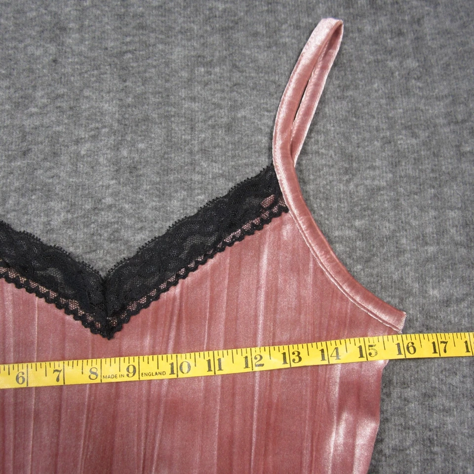 Camiseta sin mangas No Boundaries terciopelo encaje ribete mujer M rosa negro cami coqueta Y2k Foto 4 de 4