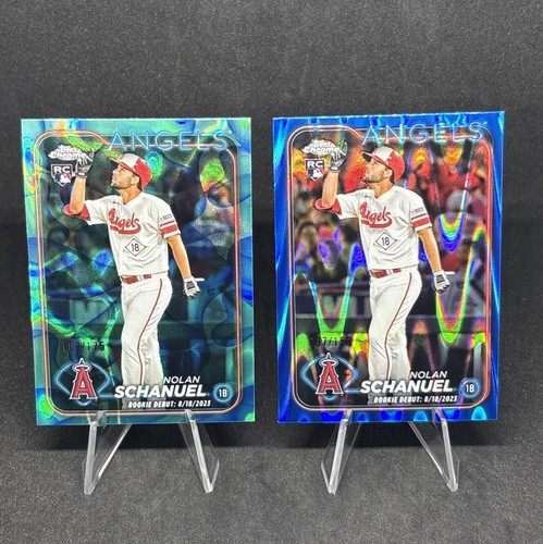 2024 Topps Chrome Update NOLAN SCHANUEL RC Lot(2) Aqua Lava /175 &BlueWave /150 - Picture 2 of 7