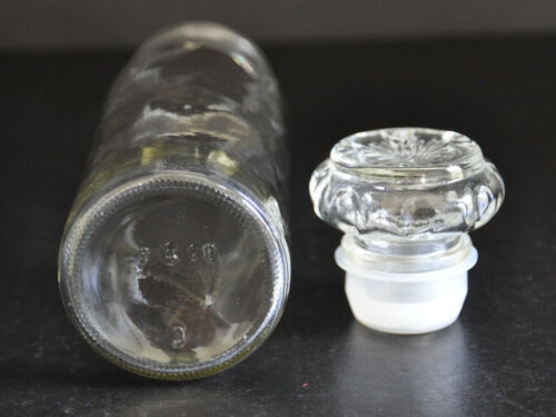 Vintage Clear Glass Bottle Spice Apothecary Jar with Stopper 6.25” W/Stopper - Picture 3 of 4