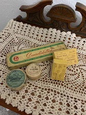 Vintage Lot of 5 Office Supplies Fasteners, Pencil Tin Made in USA MCM