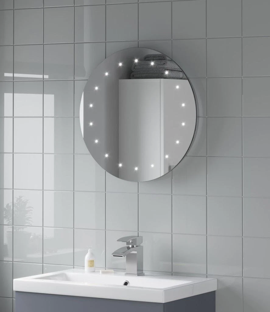 Round LED ILLUMINATED Bathroom Mirror Modern Light Mains Powered Circle 500mm