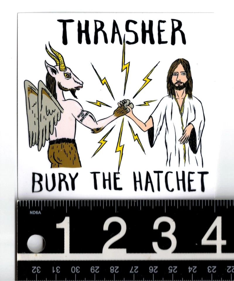 Toy Machine x Thrasher Sticker 4 in x 3.75 in Multicolor Skateboard Decal