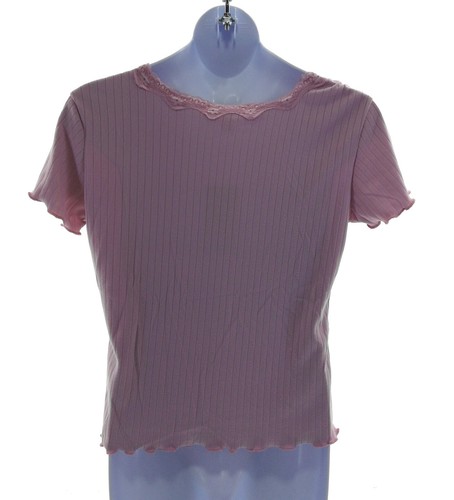 No Comment Girl's Blouse Short Sleeve Round Neck Pullover Size XL Color Pink - Picture 3 of 4