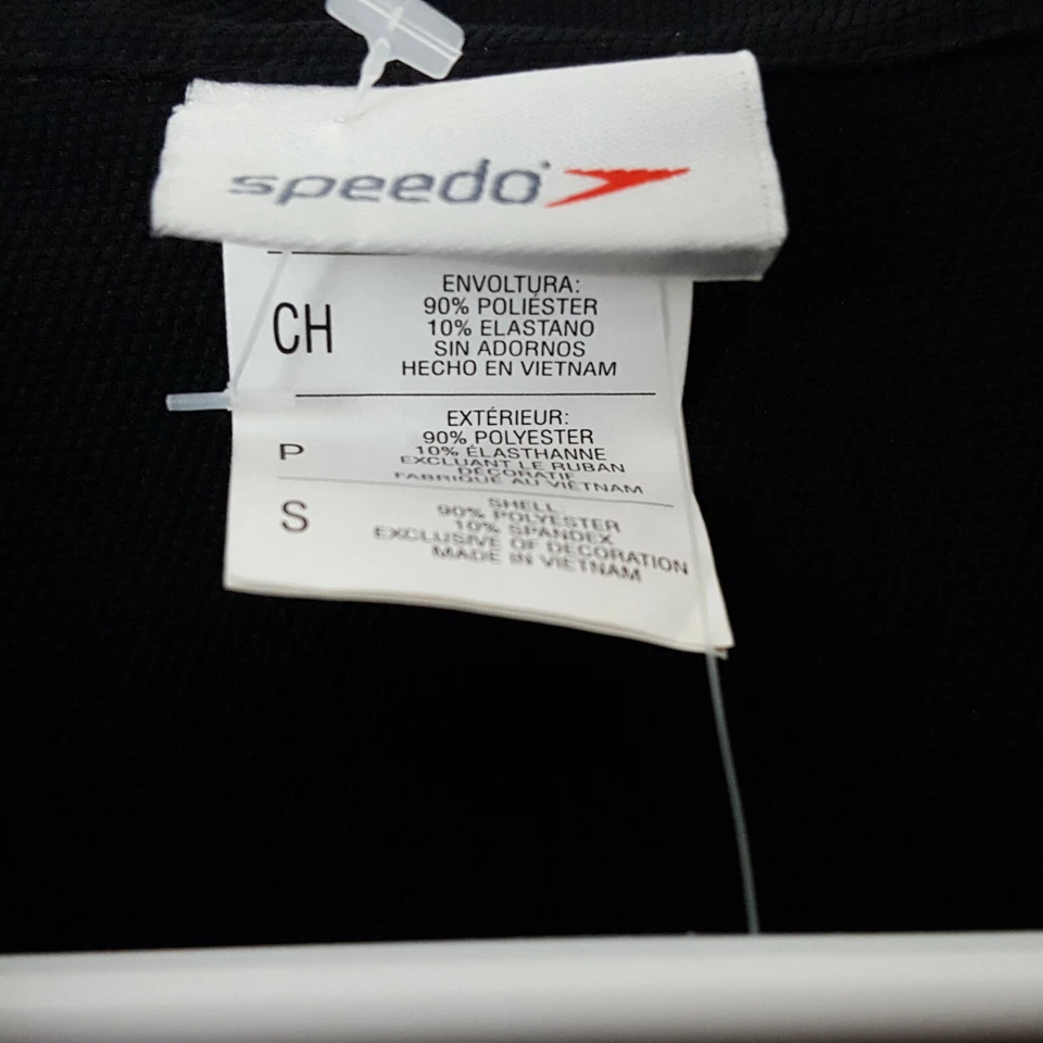 NUEVA Chaqueta Atlética Speedo Niños Cremallera Completa, Unisex Juvenil Talla Pequeña Blanco y Negro Foto 3 de 4