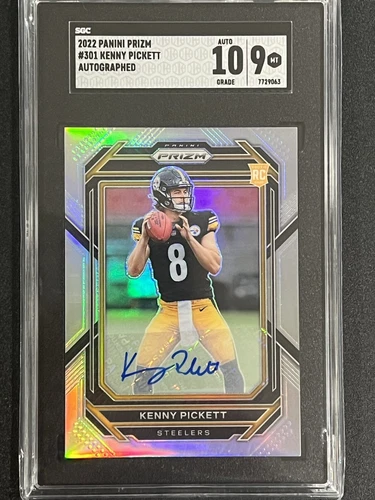 2022 Panini Prizm Kenny Pickett Silver Auto RC #301 Steelers Rookie SGC 9 Mint