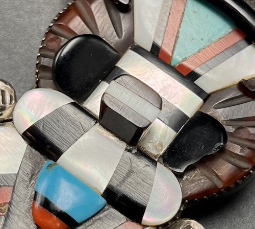 EXQUISITE Vintage Zuni ANDREW DEWA Sterling Silver ANTELOPE KACHINA BOLO Tie - Picture 21 of 23