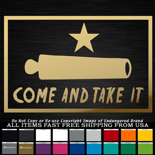 Cannon Star Come Take It Square Flag Texas 2nd amendent NRA Molon Labe Sticker  - Bild 1 von 12