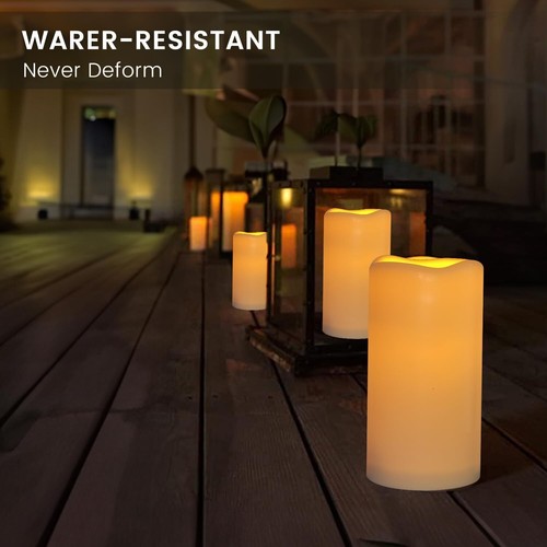 LED Candles With 10-Key Remote Timer Flickering Flameless Outdoor Indoor 2 Pack - Picture 2 of 11