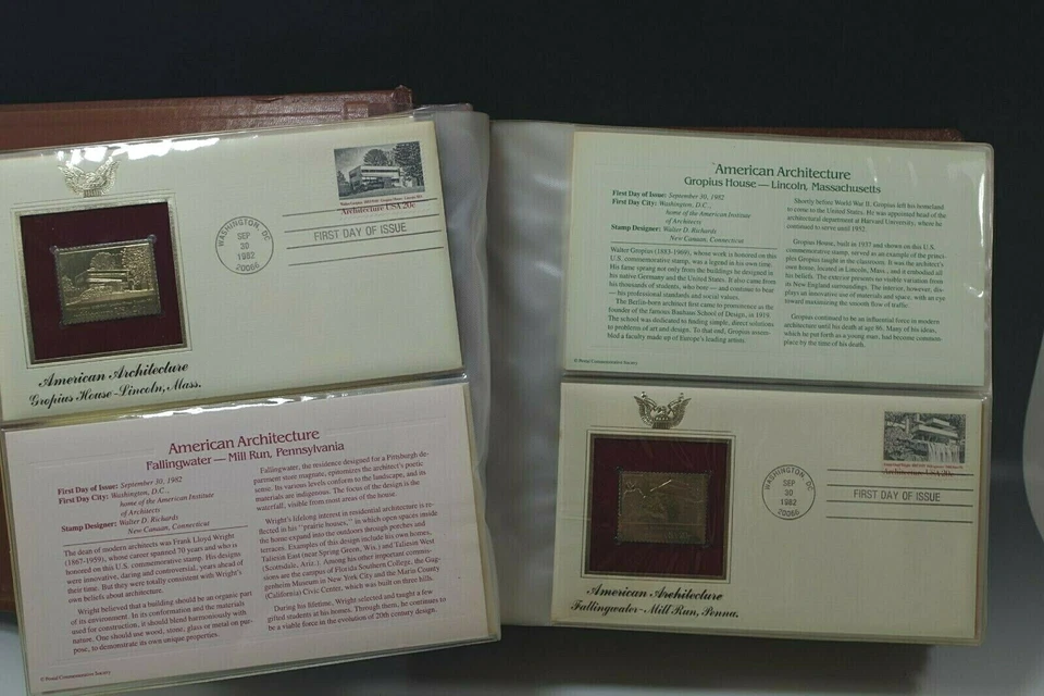 41 GOLDEN REPLICAS STAMPS ISSUES OCT 28 1982/JAN 6 1984 SET 1 DAY COVER 22K GOLD - Image 3 of 4