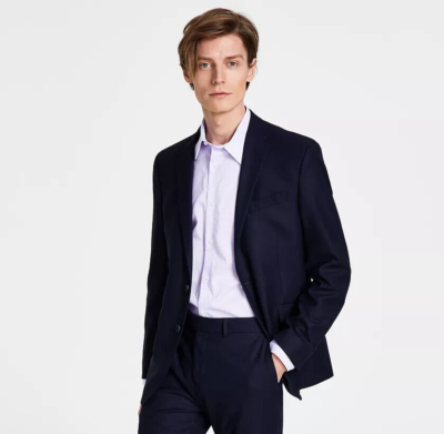 NEW Kenneth Cole Reaction Ready Flex Slim Fit, Men's Suit Jacket Navy, 36S