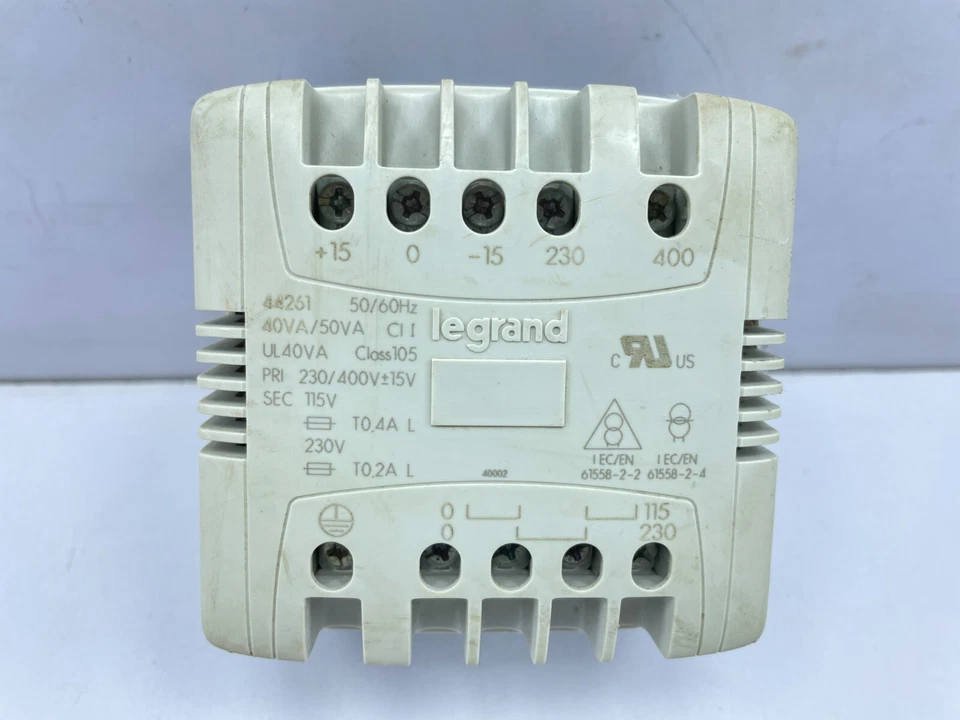 Legrand 44261 Transformer Circuit Isolation 230/400V 115/230V 40VA/50VA 1 Phase - Image 2 of 4