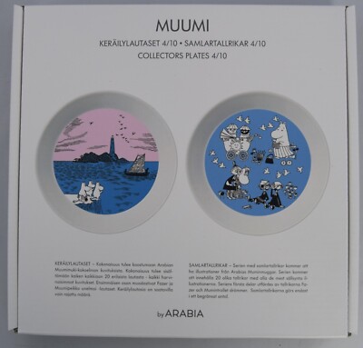 MOOMIN  COLLECTORS PLATE SET   EVENING SAILING and PEACE  FREE SHIPPING 2017