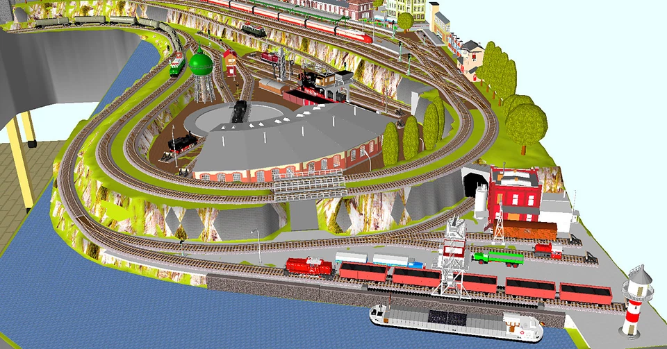 GP4-0020 Märklin C-Track Plan "Feldafing" 375x340x245cm (A4 Folder Color) - Image 3 of 4