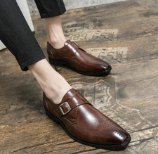 Plus Size Mens Carved Buckle Oxford Dress Brogue Shoes Wedding Party Formal