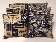 PITTSBURGH PENGUINS CORNHOLE BEAN BAGS SET OF 8 TOP QUALTIY NHL REGULATION BAGS