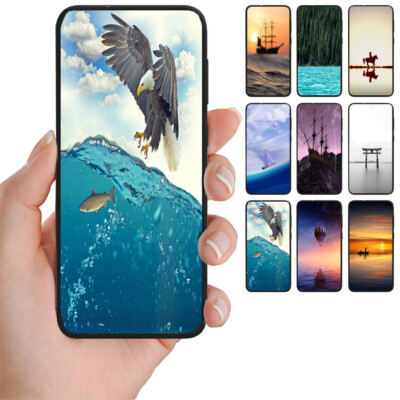 For Samsung Galaxy Series - Seascape Theme Print Mobile Phone Back Case Cover #2