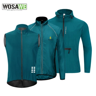 WOSAWE Radfahren Windbreaker Fahrrad Regenmantel Jacke Wasserdichte Windjacken