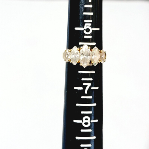 Vintage Espo Rhinestone Anniversary Ring Size 6 14KT GEP Glass Band r-50 - Picture 6 of 8