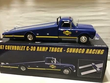 SUNOCO RACING  1967 CHEVROLET DIECAST  RAMP TRUCK HAULER 1/18 ACME A1801701 RARE