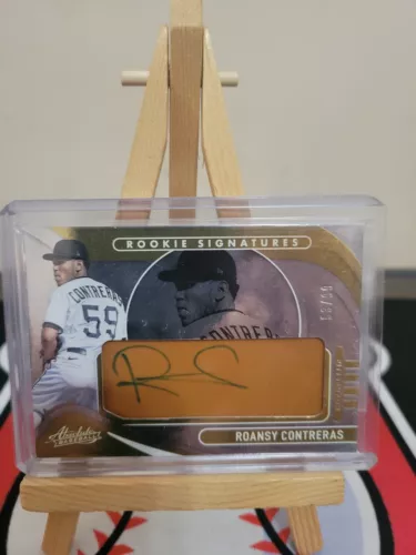 2022 Panini Absolute Signatures Tan Leather /99 Roansy Contreras Rookie Auto RC