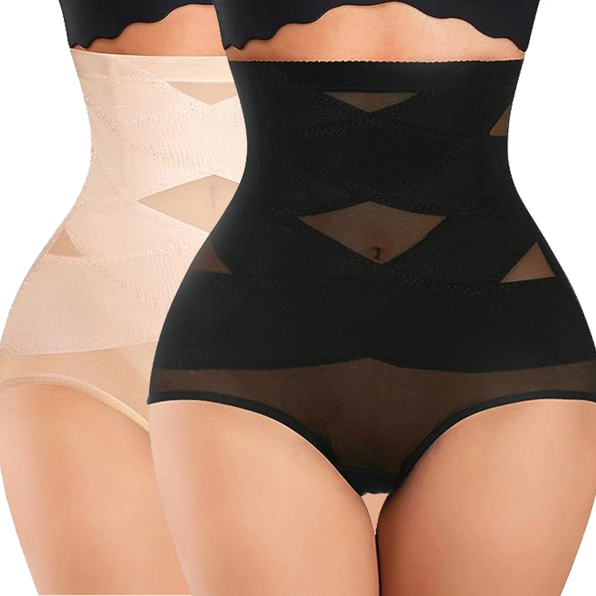 Cross Compression Shaping Pants Women High Waist Panties Body Shaper Abs  Slim